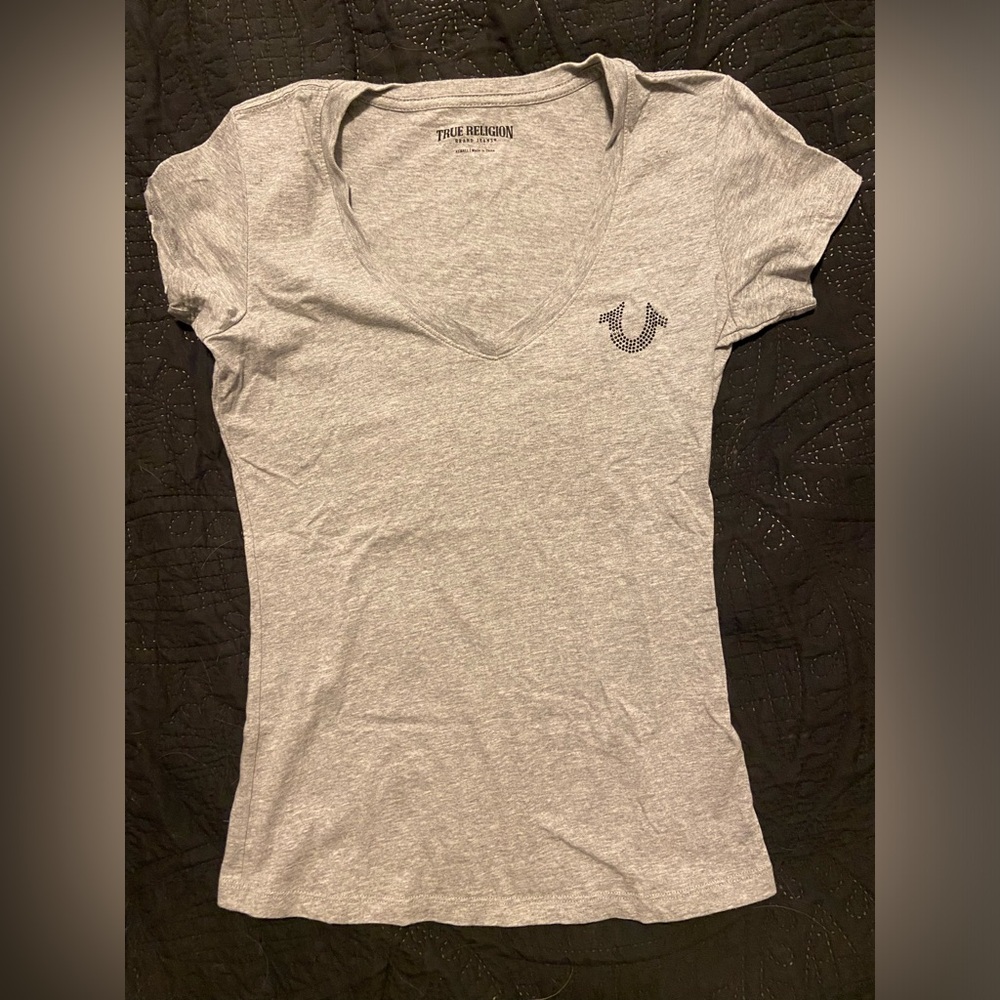 Y2K Bedazzled True Religion Logo T-Shirt